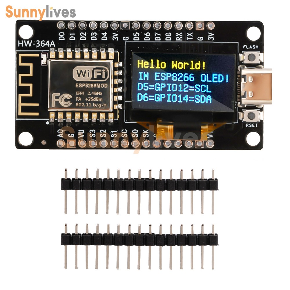 1-10Piece 0.96″ ESP-12F Nodemcu ESP8266 WIFI Development Board Type-C/Micro USB