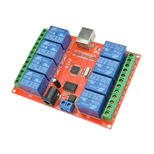 8CH 8Channel DC12V Relay Control Board USB ULN2803 Driver Module For AVR ARM New