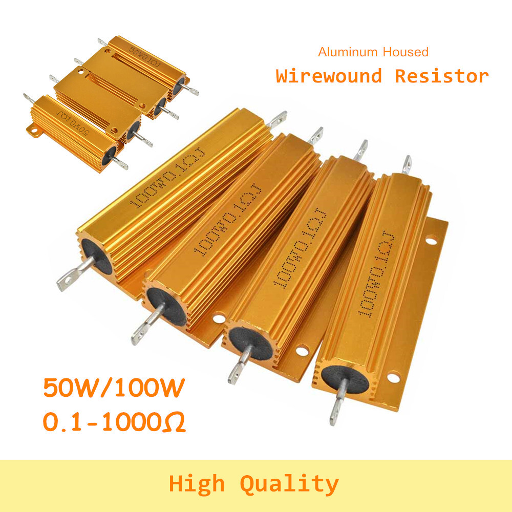 0.1-1000Ω Ohm 50/100W Watt Shell Power Aluminum Housed Case Wirewound Resistor