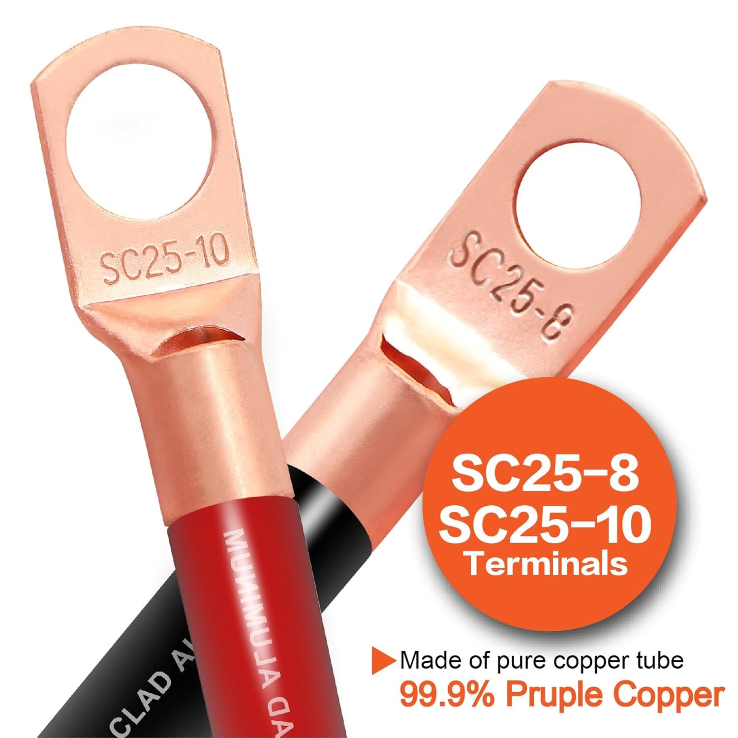 4 Gauge Wire(25ft Each – Red/Black) Copper Clad Aluminum 50FT W/Cable Sleeve