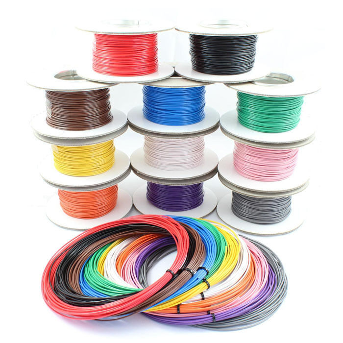 Single-Core Multi-Strand Flexible Electronic Connecting Wire Cable 16AWG-30AWG