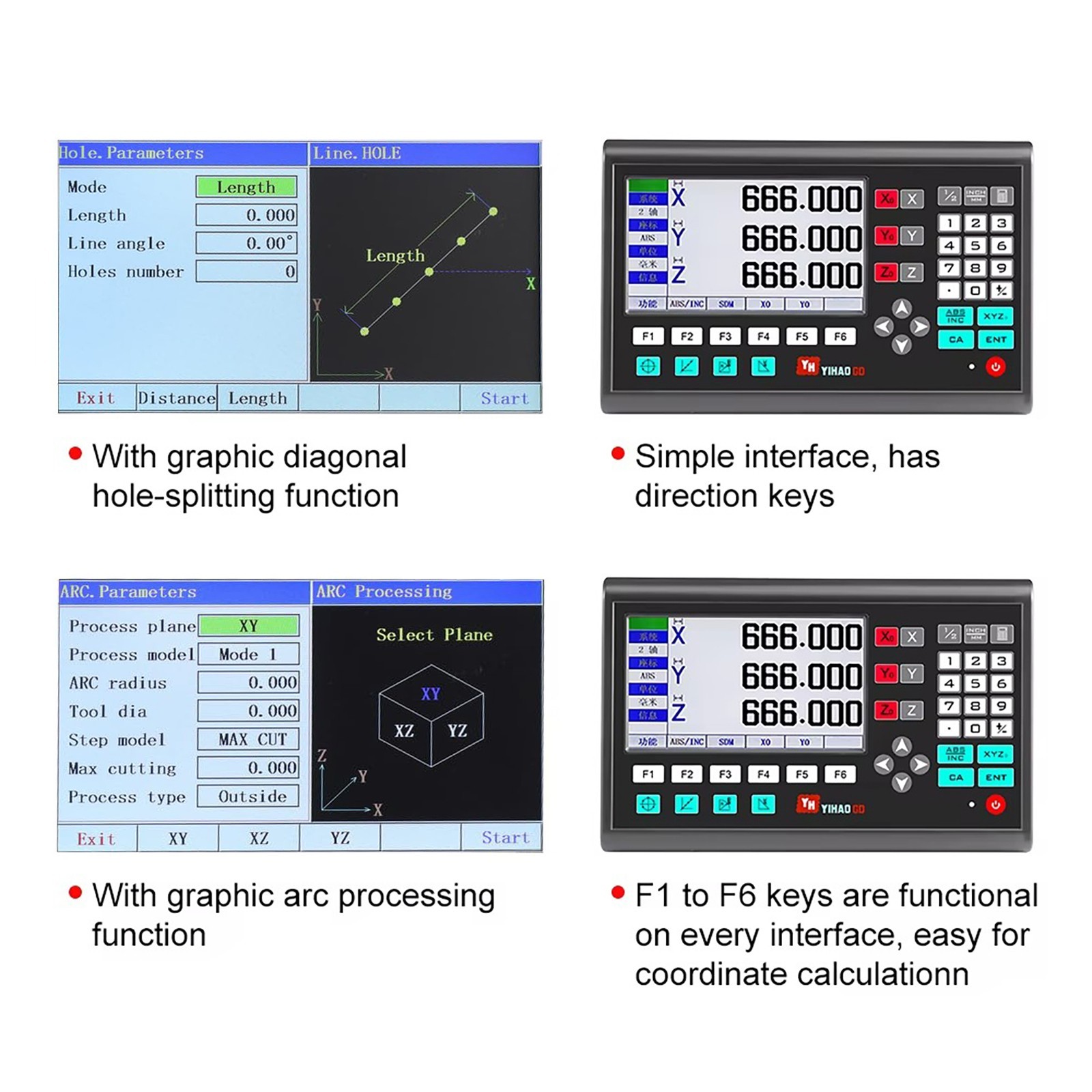 2/3 Axis Digital Readout Linear Scale DRO Display 5um for Bridgeport Mill Lathe