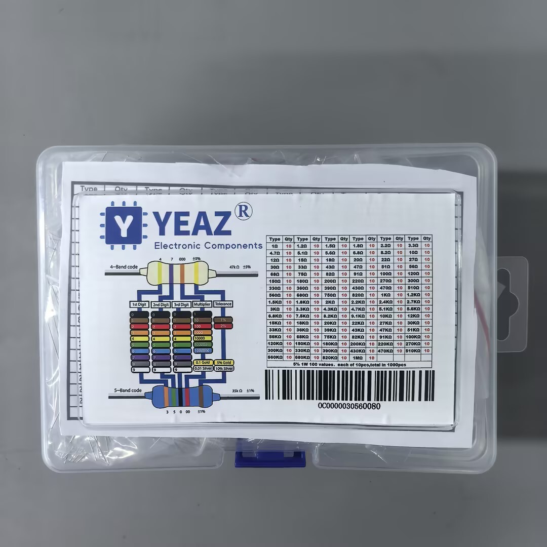 YEAZ 1000Pcs 1W Resistors 100V 1Ω-1MΩ STEM Edition