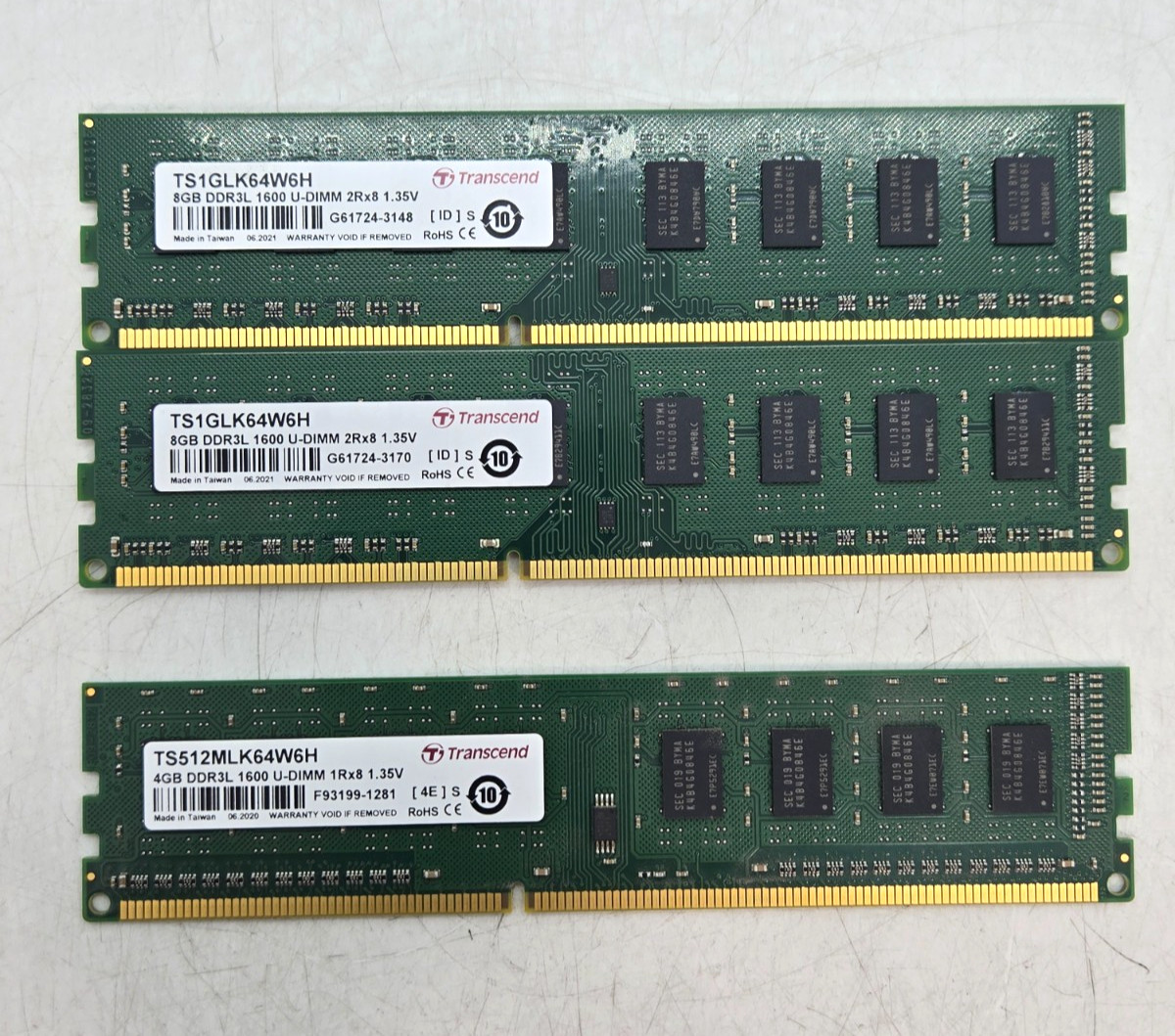[LOT OF 3] TRANSCEND TS1GLK64W6H / TS512MLK64W6H RAM FAST FREE SHIPPING a