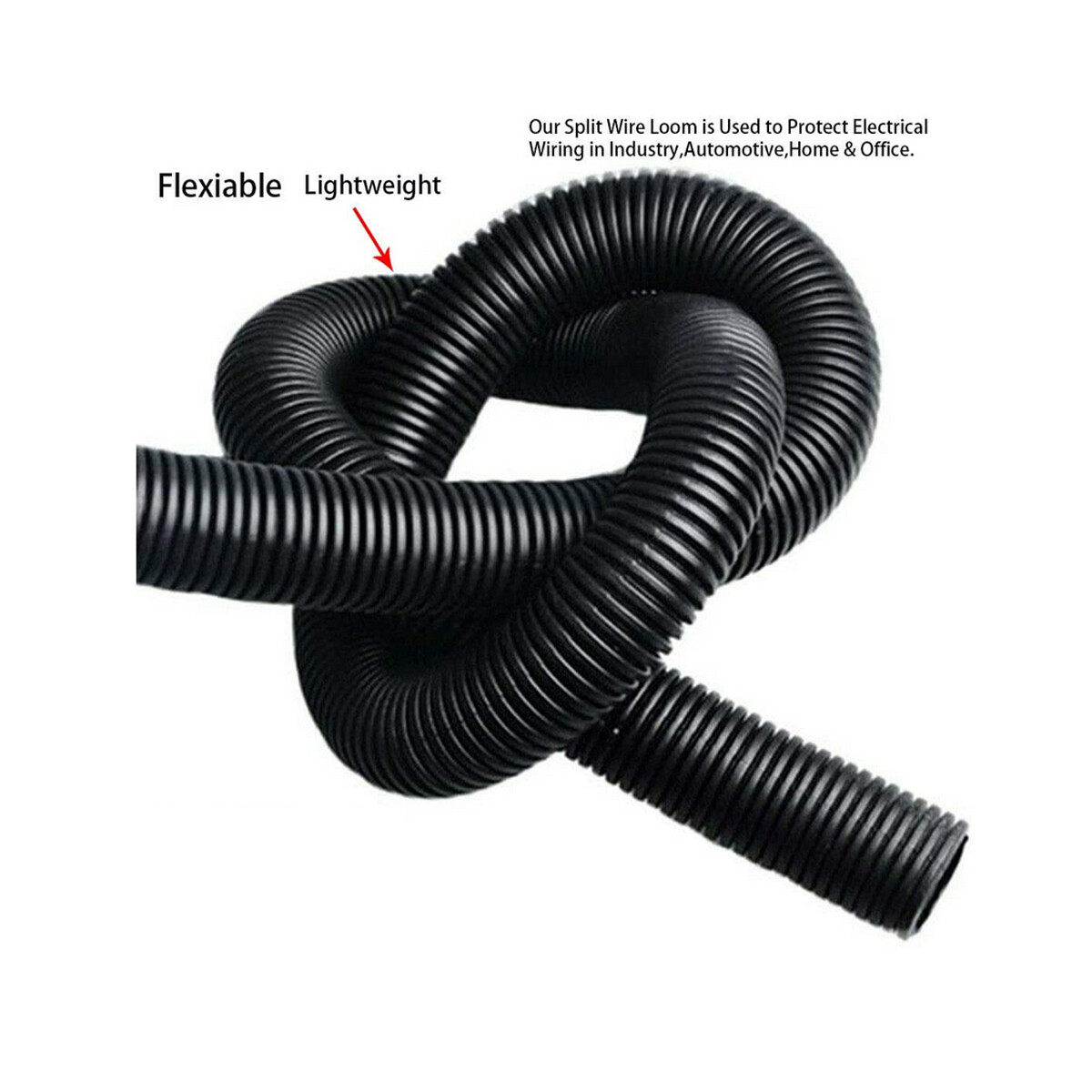 Split Loom Tube Wire Conduit Hose Use For Auto Home Marine Office etc Cover Lot