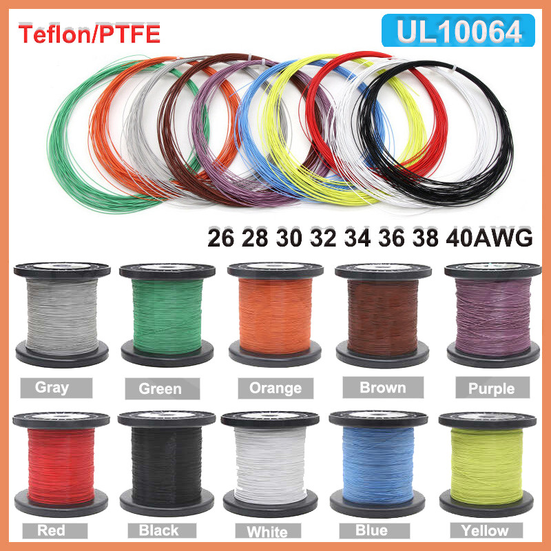 PTFE Cable Wire 26 28 30 32 34 36 38 40AWG Flexible Tinned Copper Cable UL10064