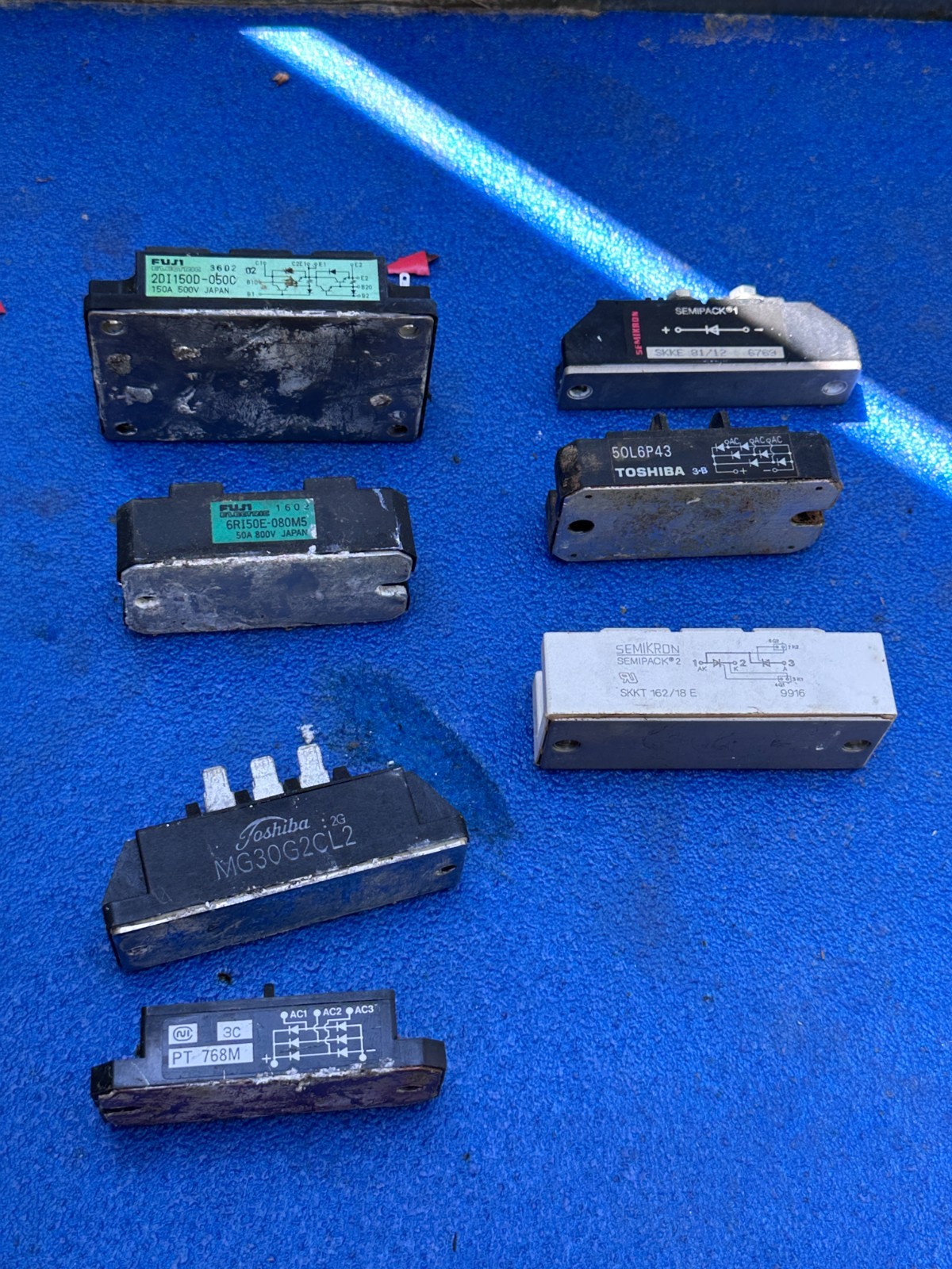 Group of SCR Power Modules, TOSHIBA , Fuji, Semikron, NI – Lot of 7 Total