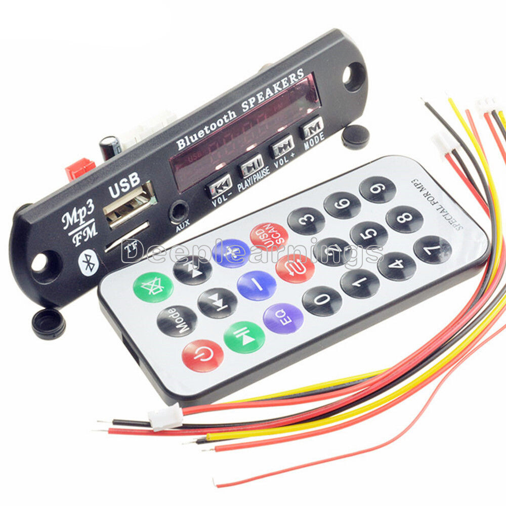 12V Wireless Bluetooth MP3 WMA Decoder Board Audio Module USB TF Radio For Car