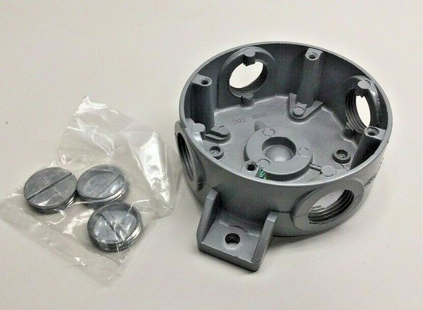 Hubbell VX-2 Ceiling Mount Box 3/4″ Openings Gray VX2