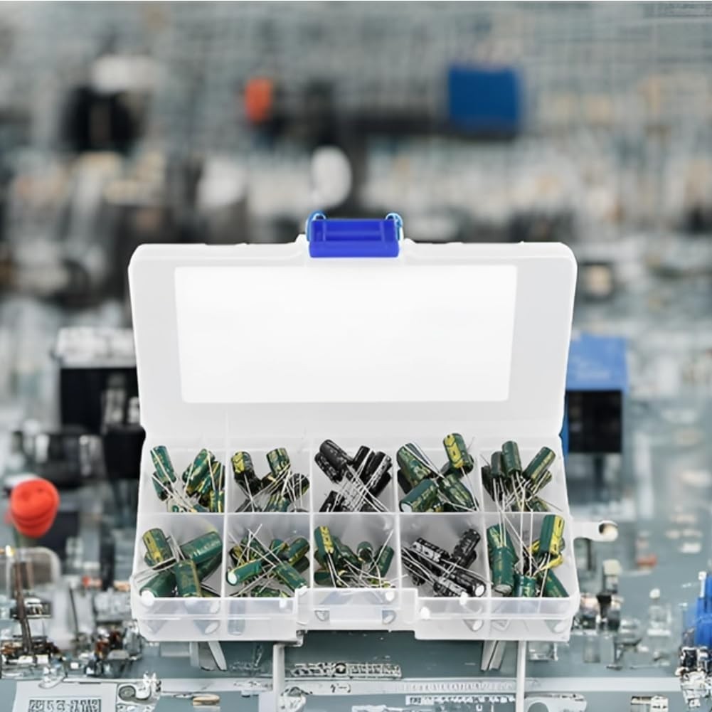 100pcs DIY High Grade Audio Capacitor Assorted Electrolytic Capacitors Kit 10…