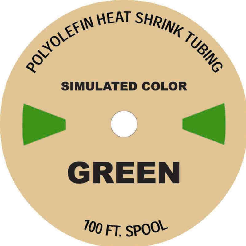 100 FT. GREEN 1″ Polyolefin 2:1 Heat Shrink Tubing