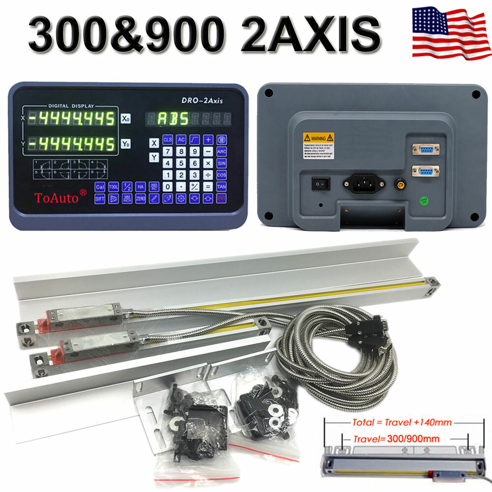 ToAuto Digital Readout 12″ & 36″ Linear Scale w/ DRO 2 Axis for Bridgeport Mill