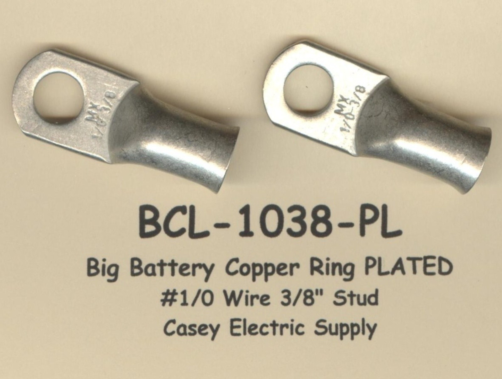 5 Big TIN PLATED Battery Copper Ring Lug Terminal Connector #1/0 Wire 3/8″ Stud