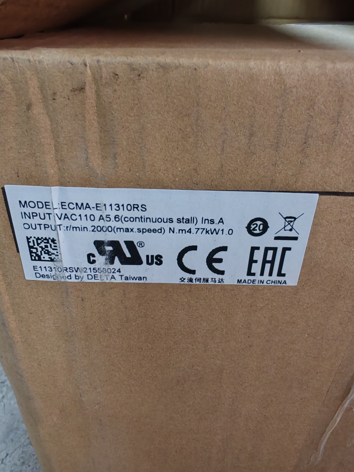 New Original ECMA-E11310RS servo motor 90 days warranty