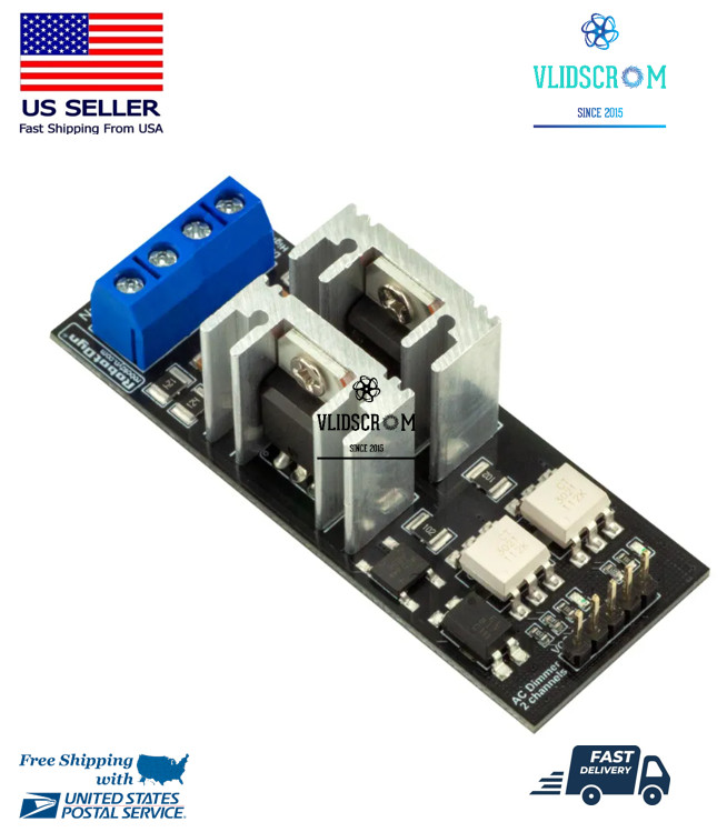 Dual Channel AC Light Dimmer Module with 3.3V/5V Logic for 50/60Hz 220V/110V
