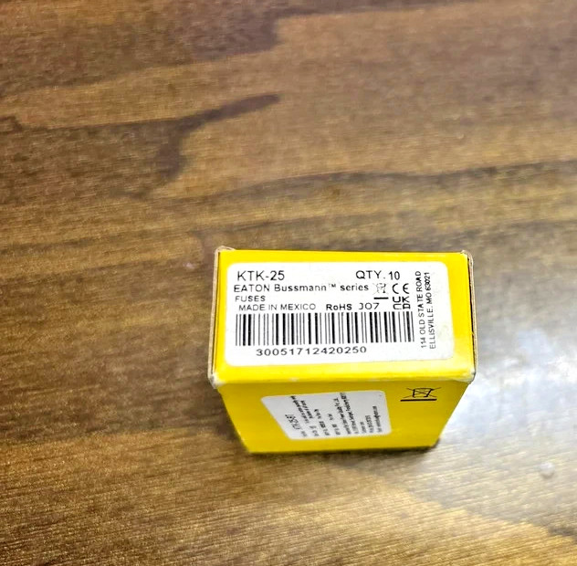 5PCS LOT – EATON BUSSMANN KTK-25 FAST ACTING FUSE 25A/600V- NEW