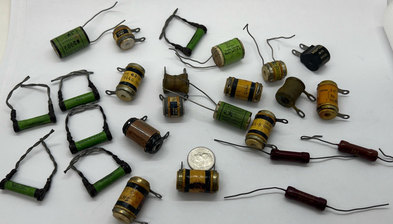 Lot Of (25) VINTAGE PRECISION WIRE WOUND RESISTORS ***Selling As Is Untested ***