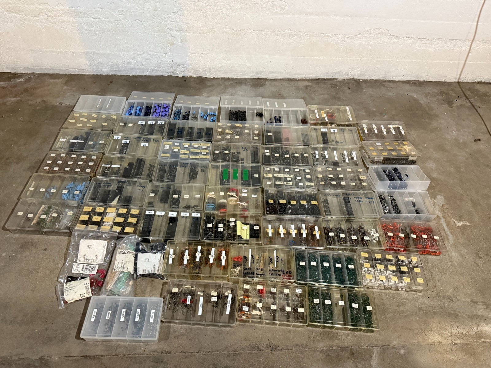 Lot of Assorted Electrical Components Parts Capacitors Transistors Resistors