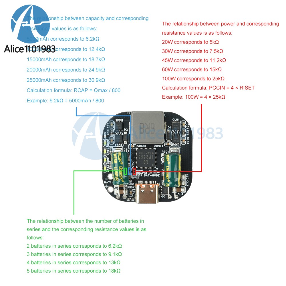 IP2368 Bidirectional Charging Discharging Module PD100W Boost-Buck Fast Charging