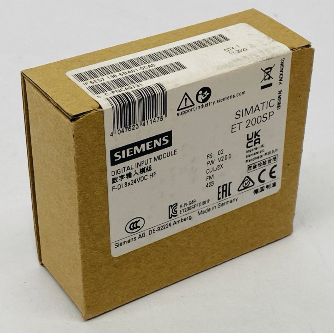 1x for NEW in Box Siemens 6ES7136-6BA01-0CA0 6ES7 136-6BA01-0CA0 #lin
