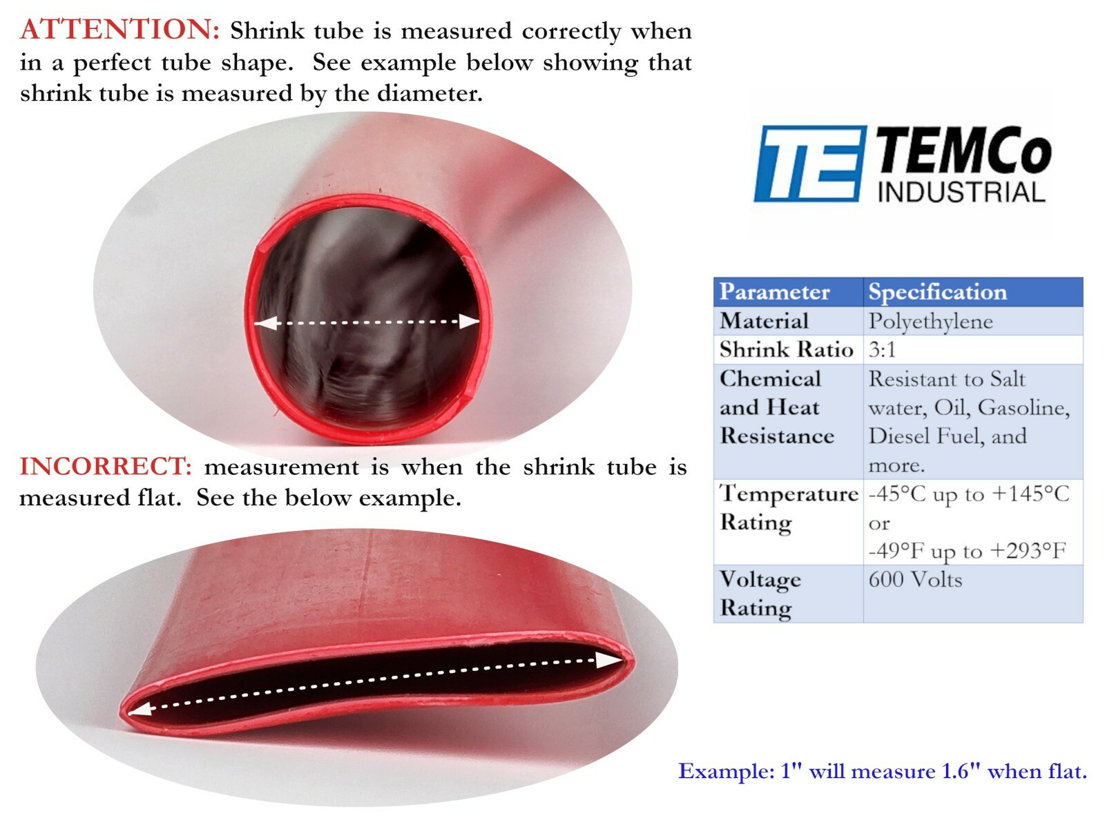 9 Lot TEMCo 3/4″ Marine Heat Shrink Tube 3:1 Adhesive Glue Lined 12″ long RED