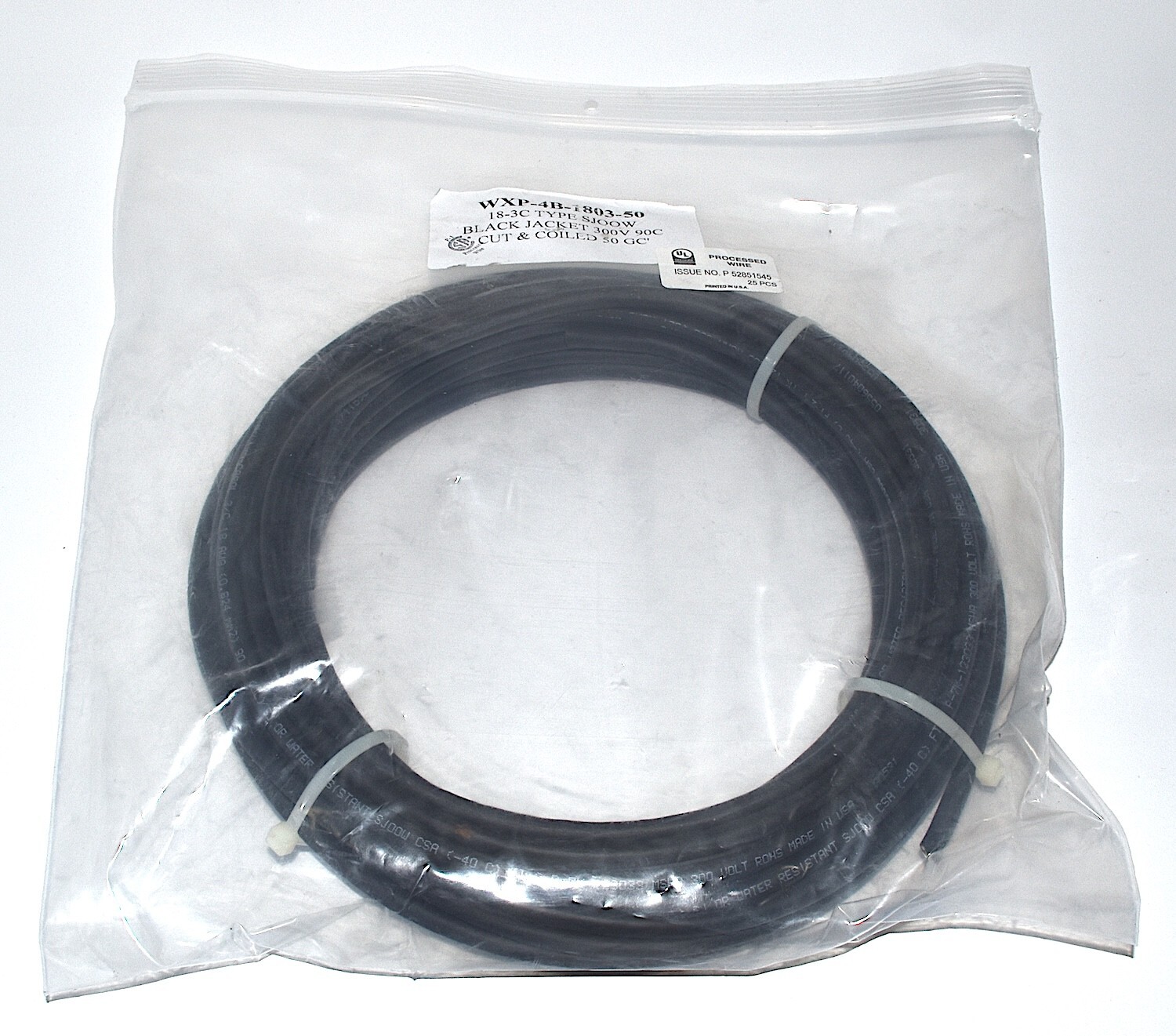 Unbranded 50′ Processed Wire, Cut & Coiled Cable, Bare Ends *New* WXP-4B-1803-50