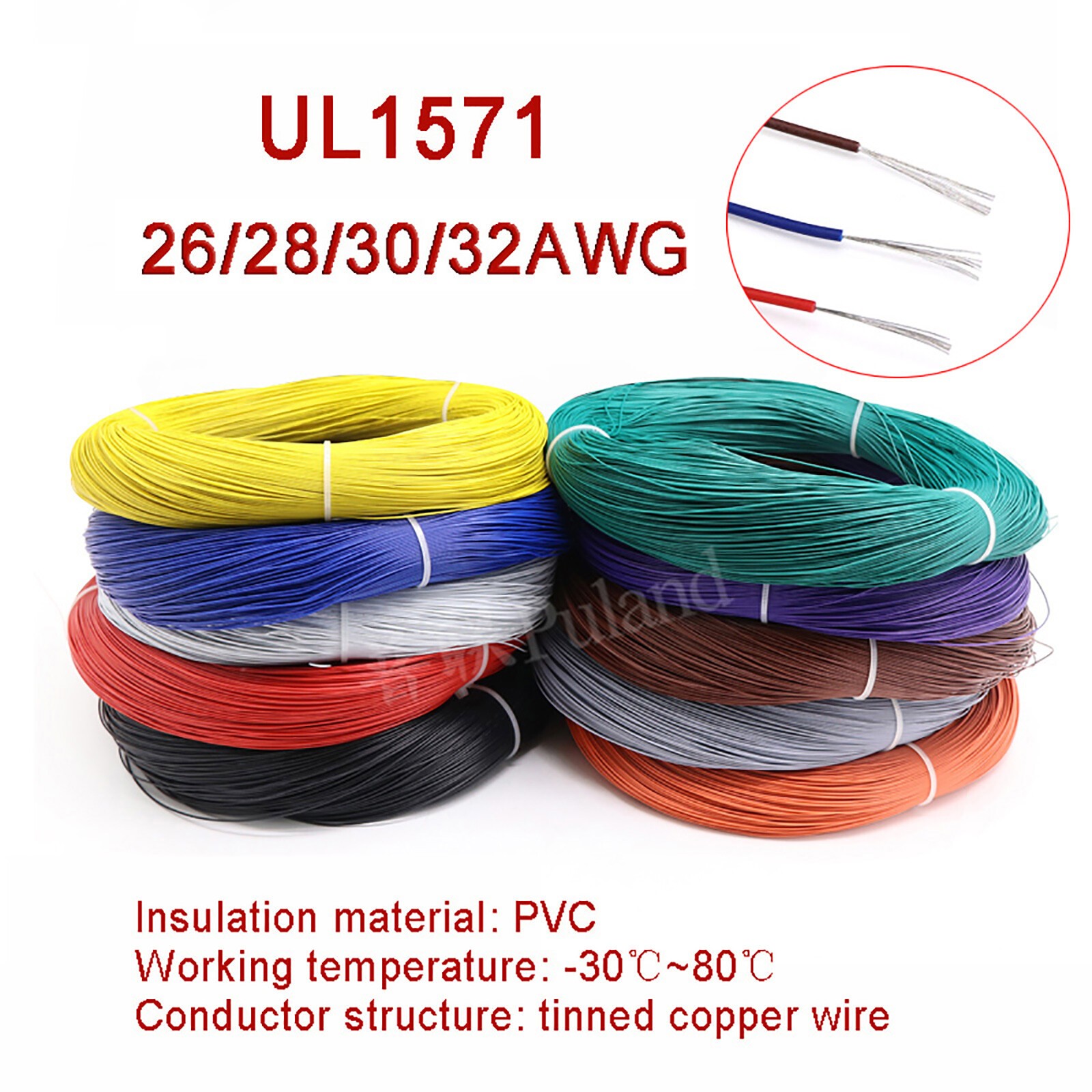 PVC Electrical Thin Cable Stranded 26/28/30/32AWG Appliances Internal wiring