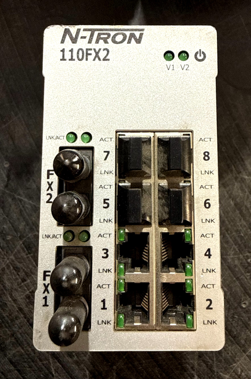 N-TRON 110FX2-ST INDUSTRIAL ETHERNET FIBER SWITCH – NEW OPEN BOX