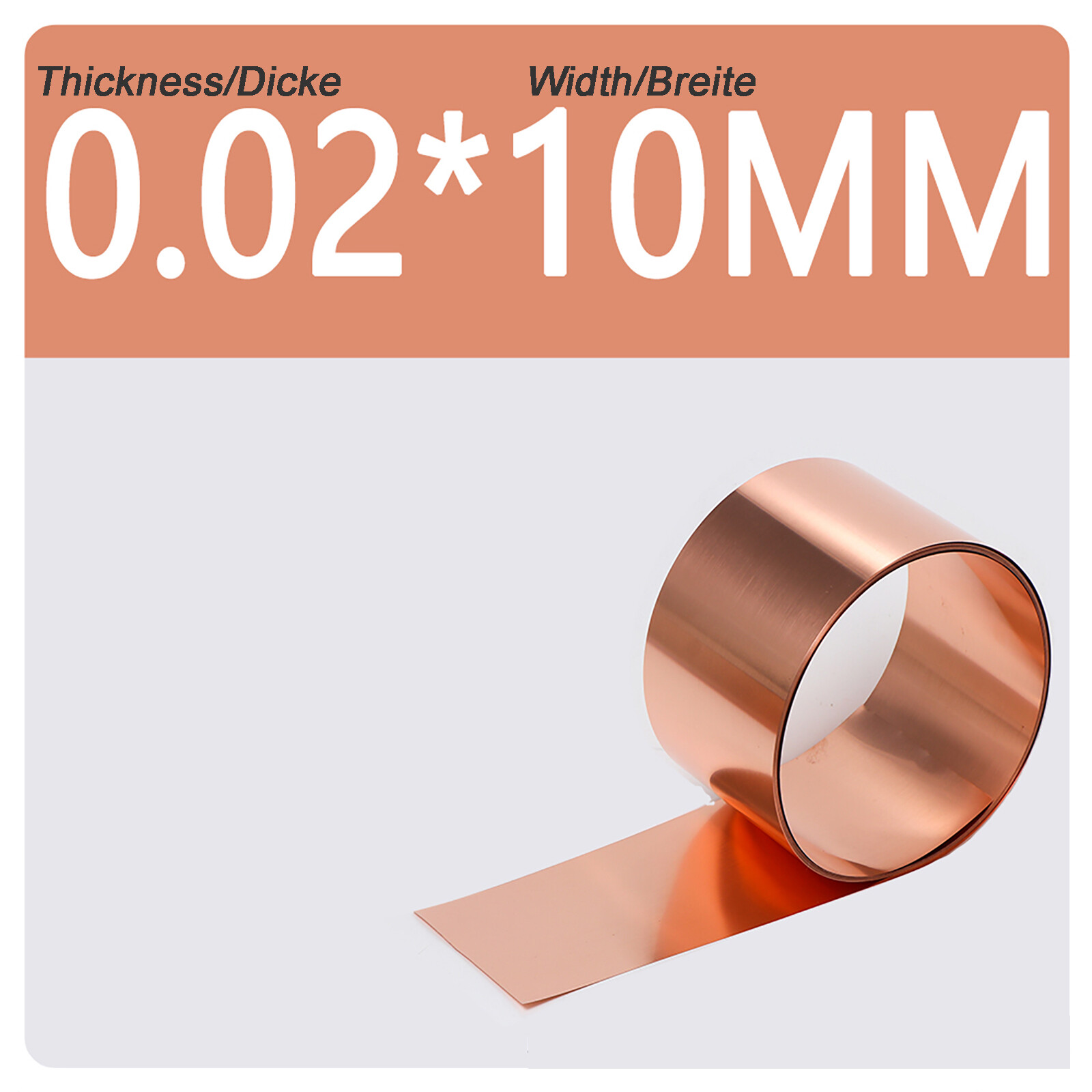 Copper Sheet Strip 0.02/0.03/0.04/0.05mm to 1mm Thickness Flexible Pure Copper