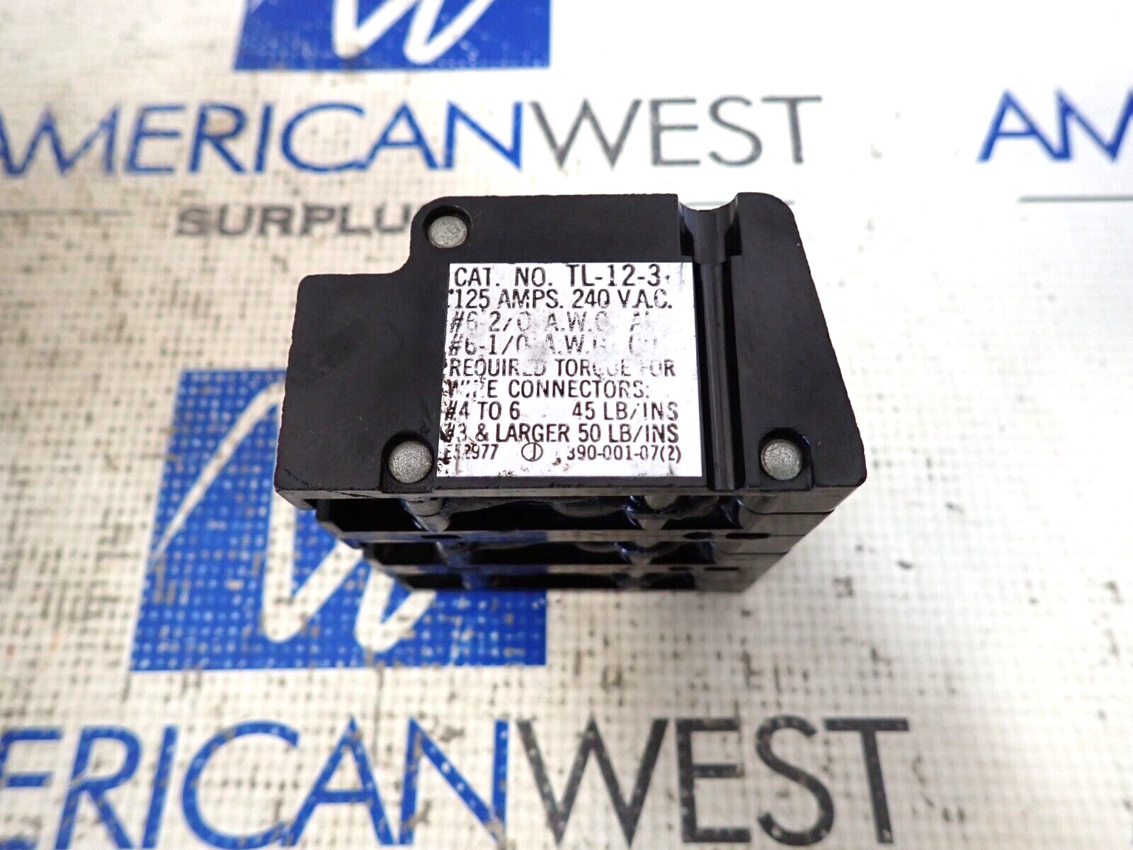 General Electric TL-12-3 3 Pole 125 Amp 240 Volt Terminal Block TL123