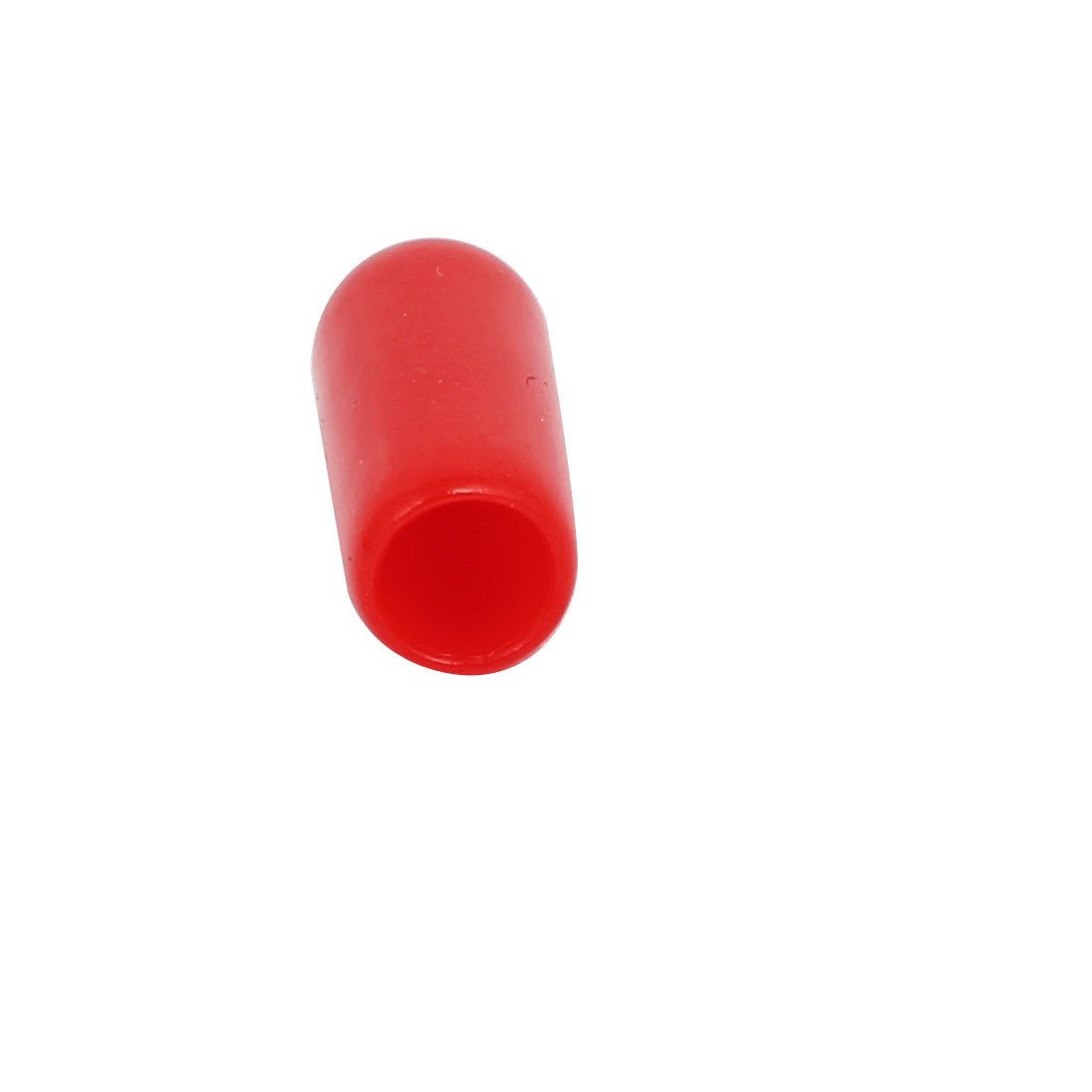 4mm Inner Dia Rubber Hose End Cap Screw Thread Protector Cover Red 100pcs