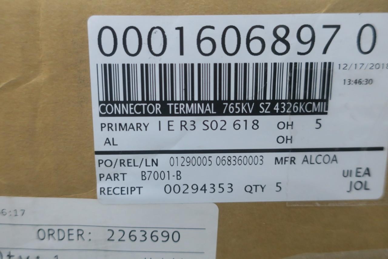 Afl B7001-B Terminal Connector 765kv 4326kcmil