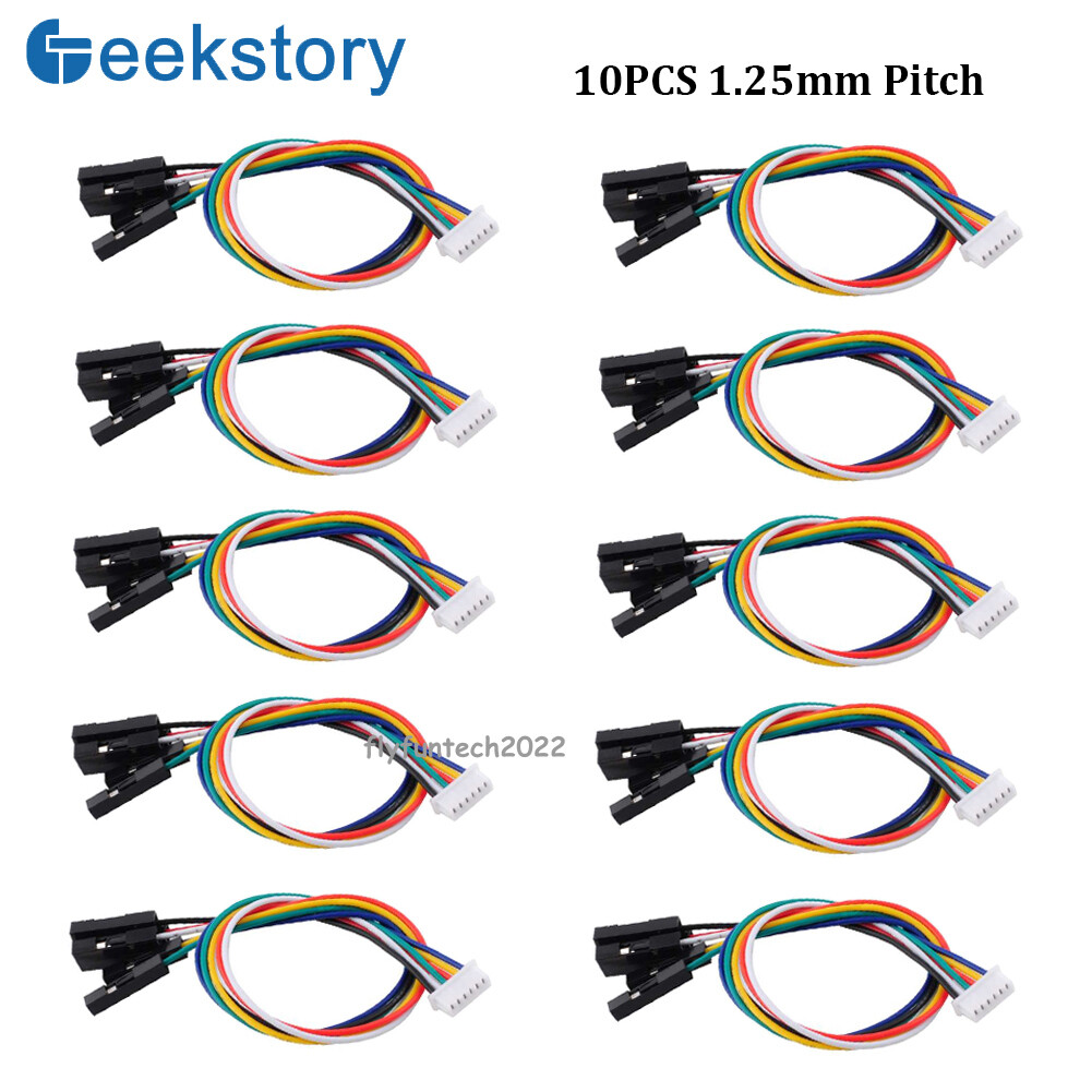 10pcs 1.25mm Pitch Female Adapter Cable 6P Dupont Wire for GPS Module TF-luna