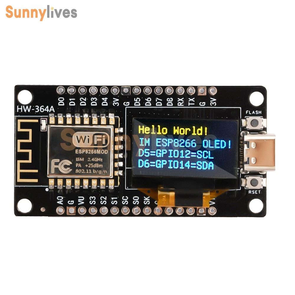 1-10Piece 0.96″ ESP-12F Nodemcu ESP8266 WIFI Development Board Type-C/Micro USB