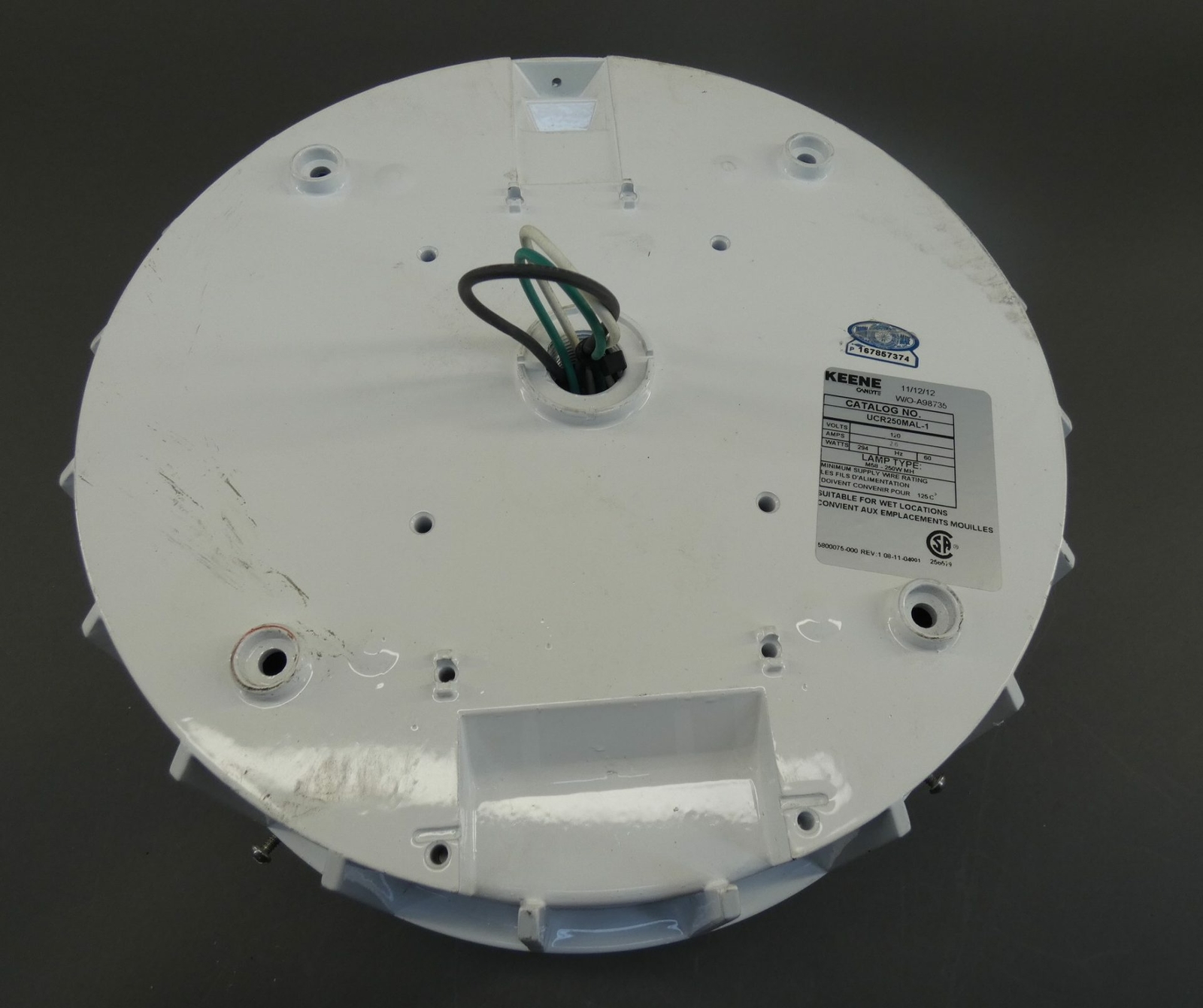 Keene UCR250MAL-1 Ultra Low Bay Ceiling Mount, 120V, 26A, 294W – NEW Surplus!