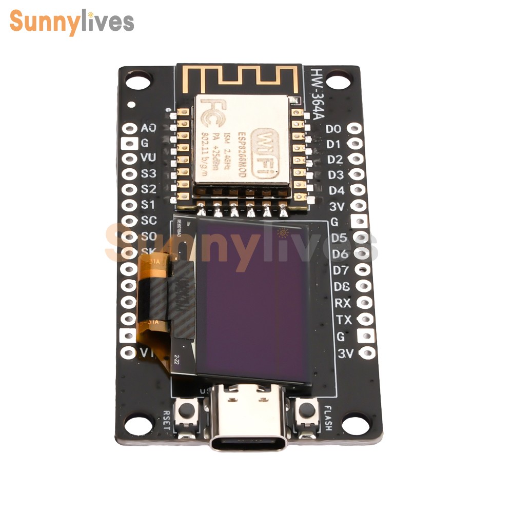 1-10Piece 0.96″ ESP-12F Nodemcu ESP8266 WIFI Development Board Type-C/Micro USB
