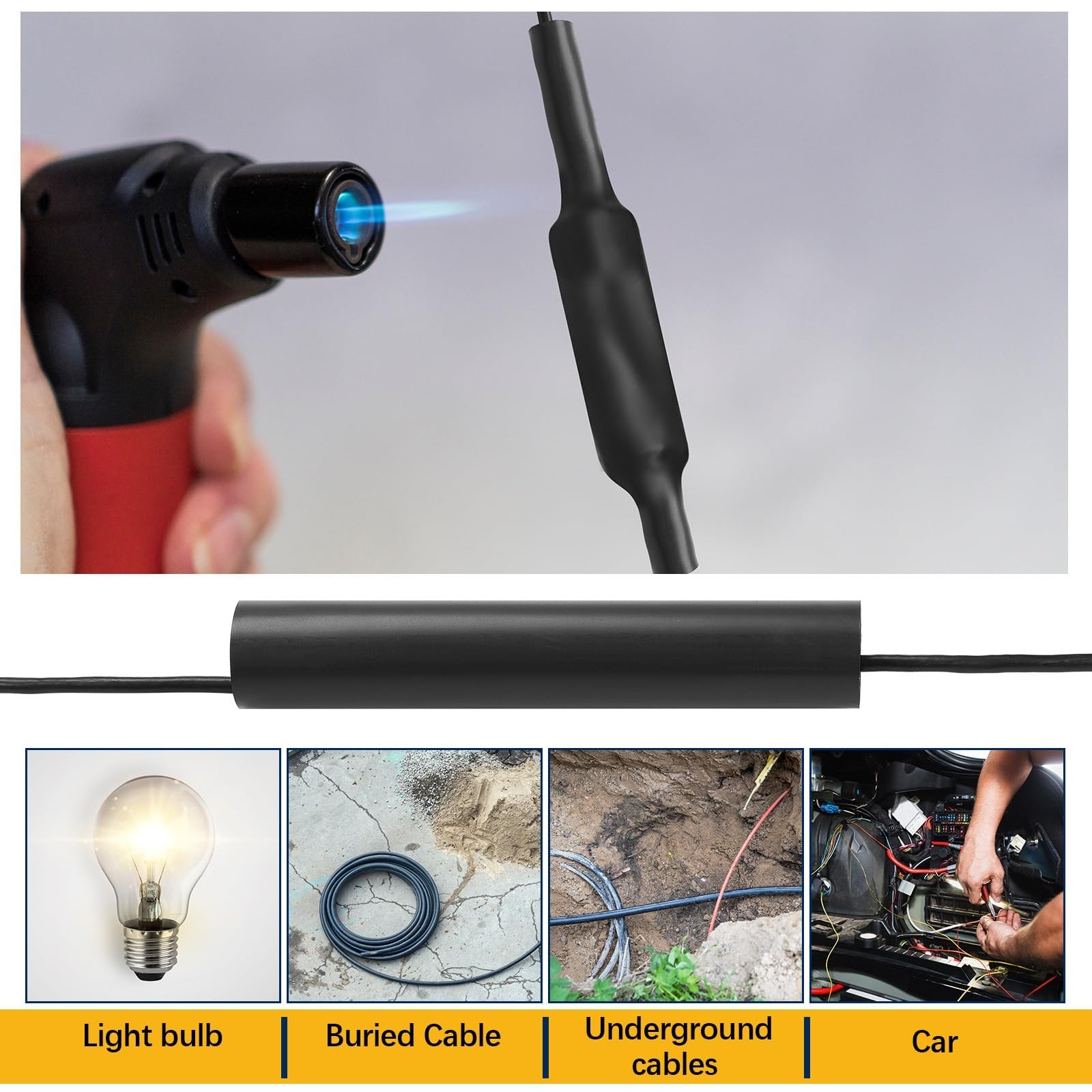 Underground Wire Splice Kit – Direct Burial Electrical Connector Set, 600V Rated