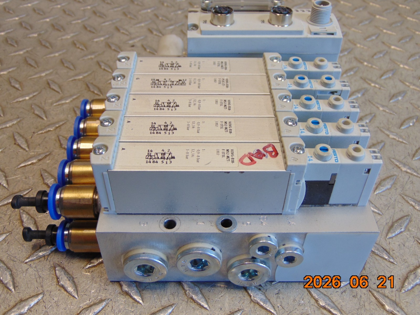 FESTO VUVG-B18-M52-MZT-F-1T1L SOLENOID VALVE MANIFOLD ASSEMBLY CTEU-EP BUS NODE