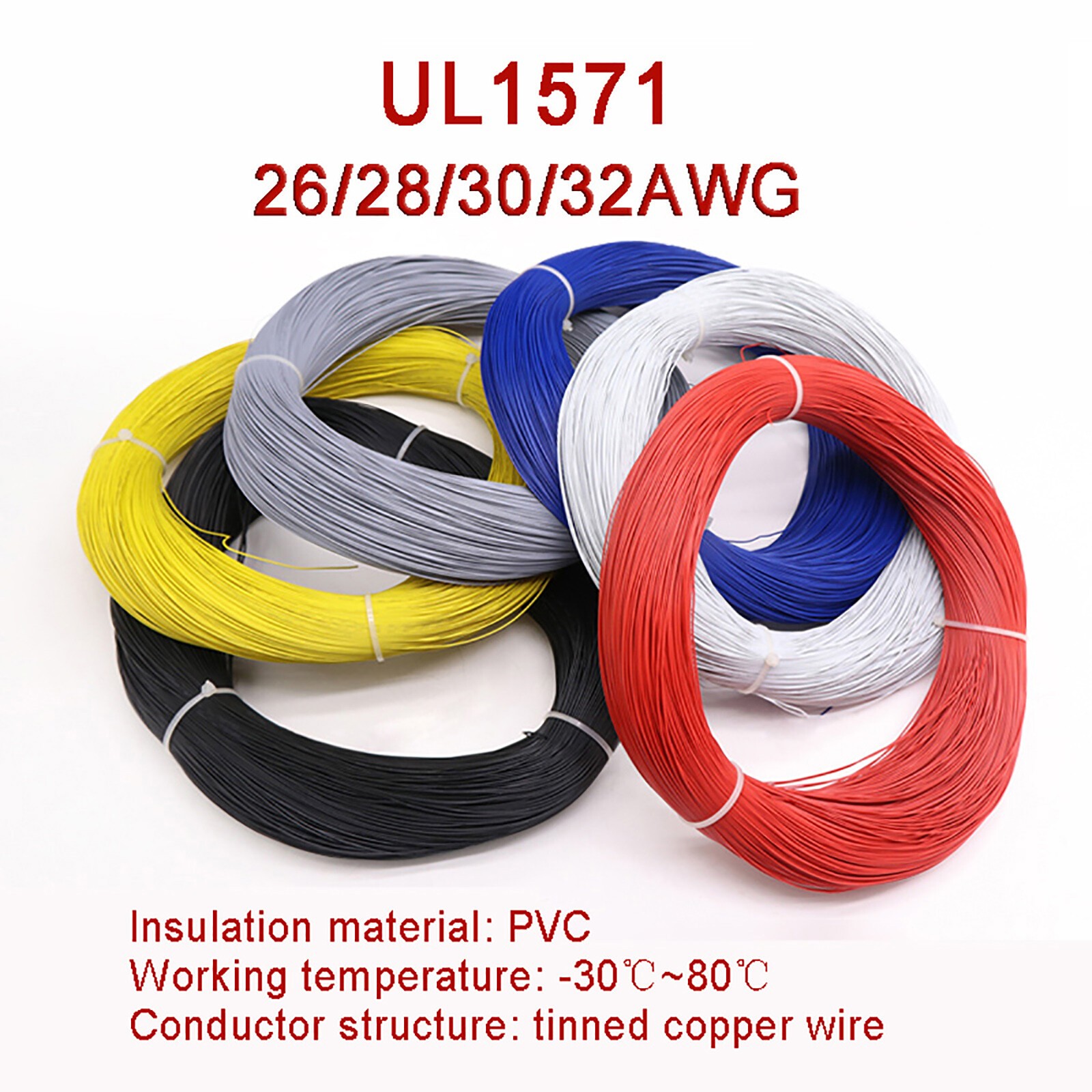 PVC Electrical Thin Cable Stranded 26/28/30/32AWG Appliances Internal wiring