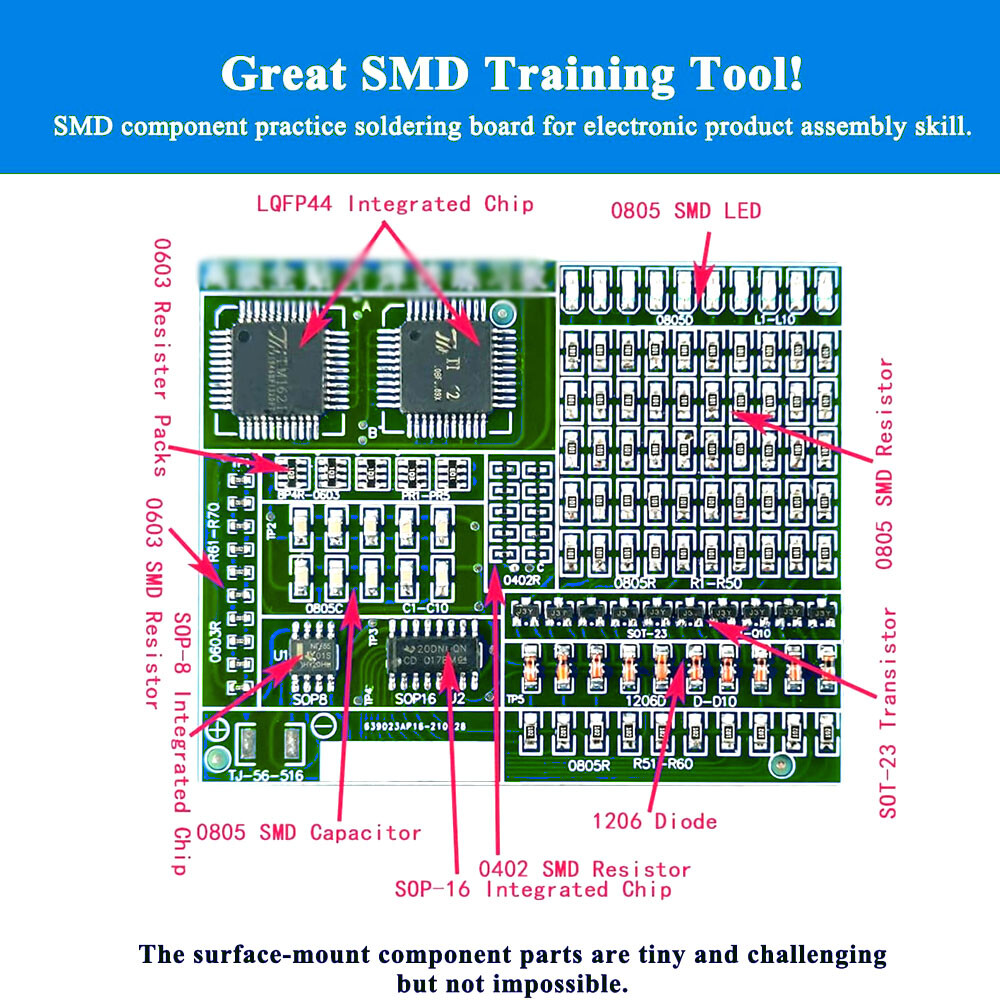 SMD/SMT Components Soldering Practice Board Electronic Project Kits DIY Solderin
