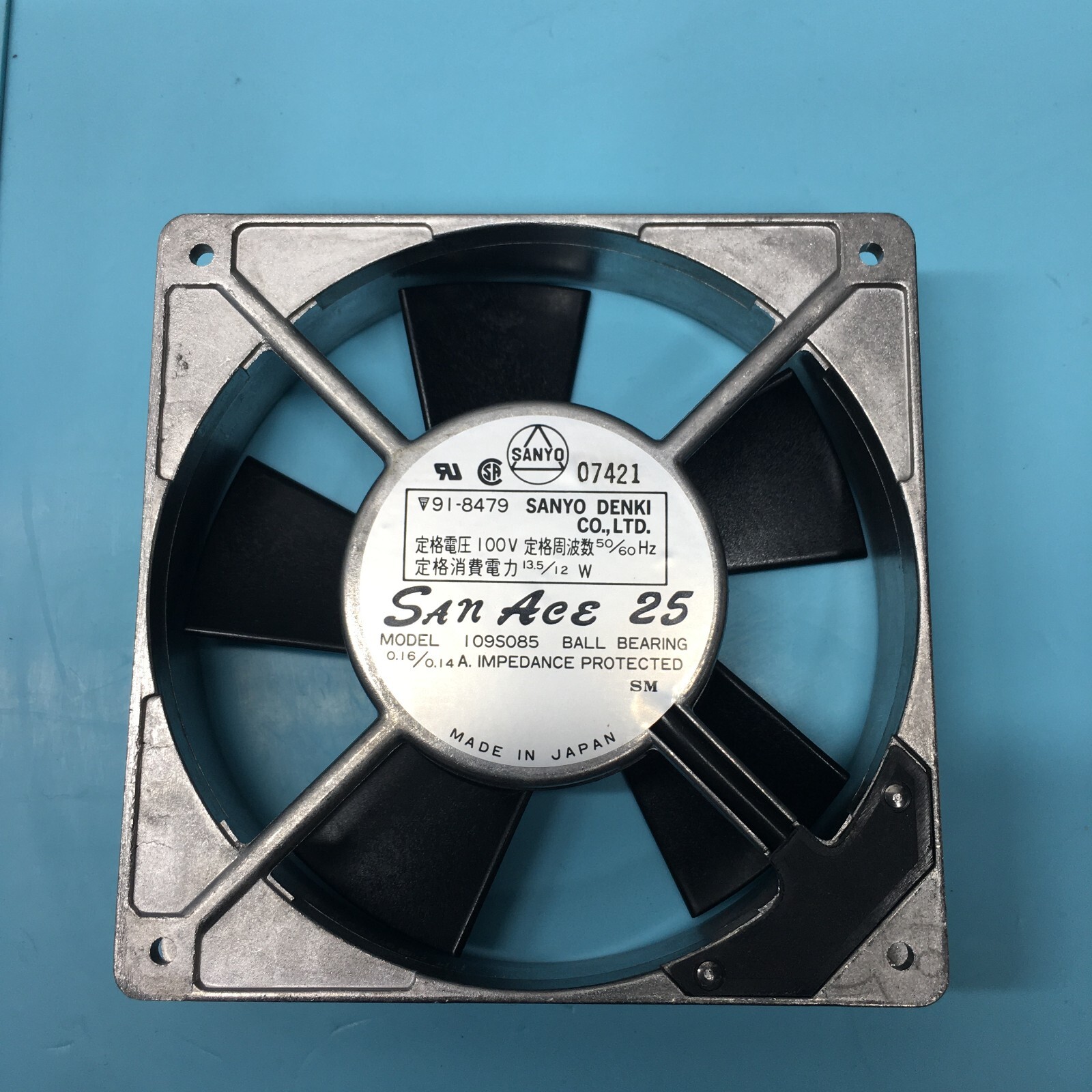 TEL 040-109063-1 AC FAN 1098085, SANYO DENKI I09S085, SAN ACE 25, 120944