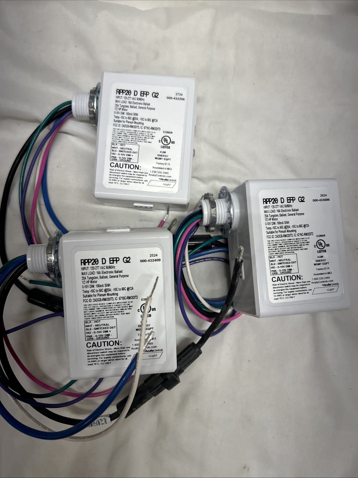 (LOT OF 3!!) BRAND NEW Acuity Controls nLIGHT Air RPP20 RPP20 D 24V EFP G2