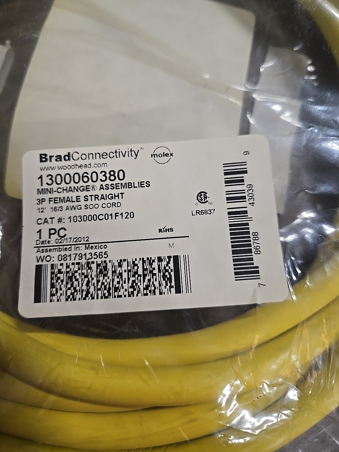 BRAD CONNECTIVITY CORD 1300060380 NEW