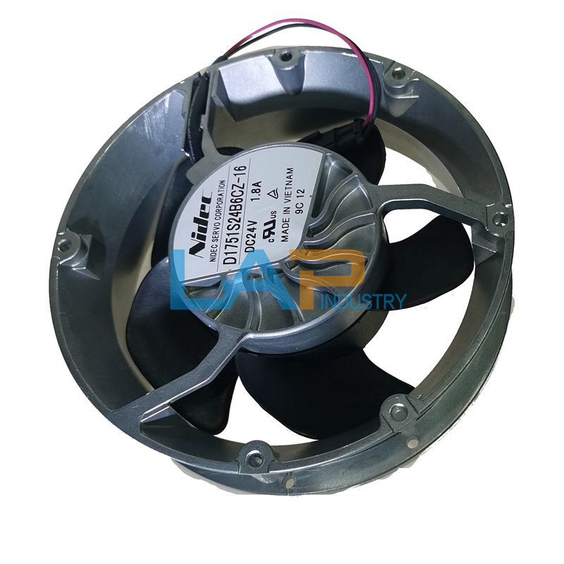 Nidec D1751S24B6CZ-16 6314HR 172*51MM DC24V 1.8A For ABB Inverter Fan ACS510/550