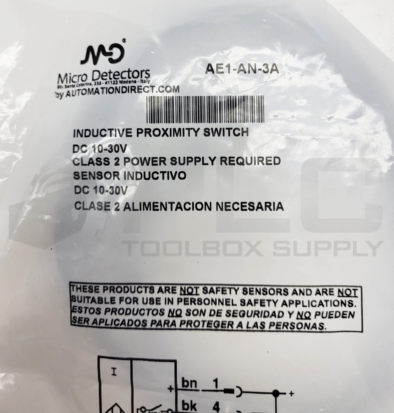 NEW SEALED AUTOMATION DIRECT AE1-AN-3A INDUCTIVE PROXIMITY SWITCH DC 10-30V