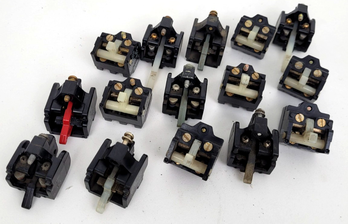 (Lot of 15) Bulletin 709 Allen-Bradley Assorted Size 0-5 Auxiliary Contactors