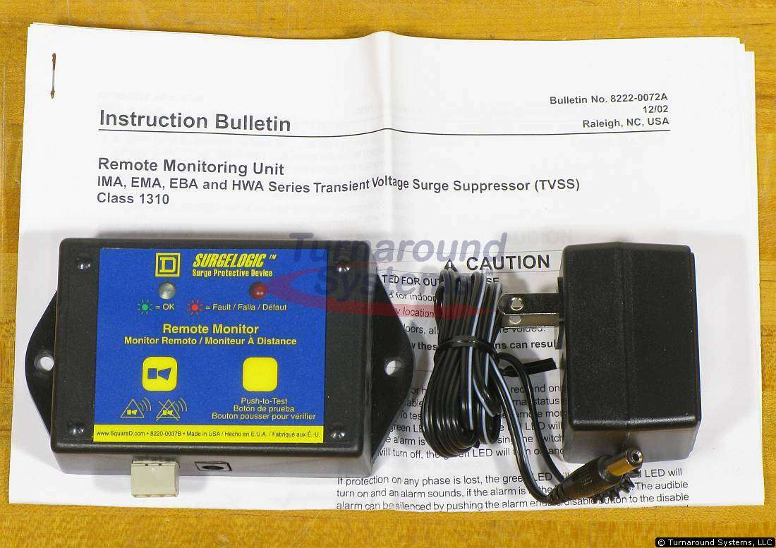 Square D TVS12RMU Remote Monitoring Unit For IMA, EMA EBA & HWA TVSS, NEW!