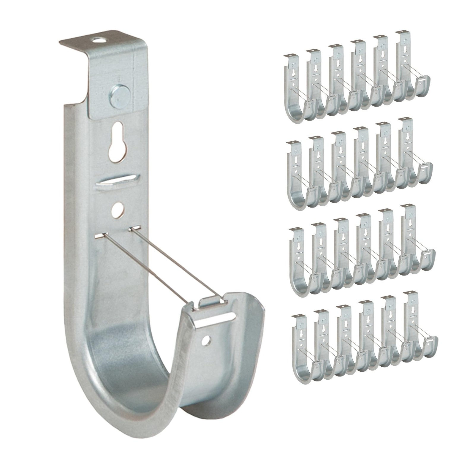 ICC Ceiling Mount J Hook 2” with Retainer Clip – Galvanized Steel 2 in, 2″