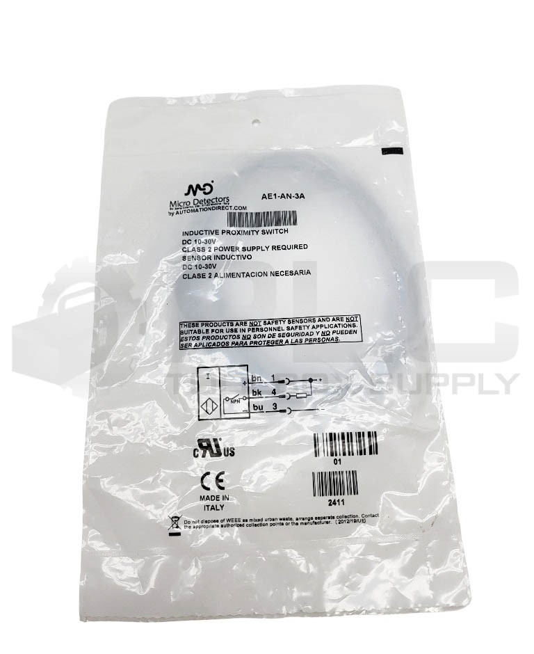 NEW SEALED AUTOMATION DIRECT AE1-AN-3A INDUCTIVE PROXIMITY SWITCH DC 10-30V