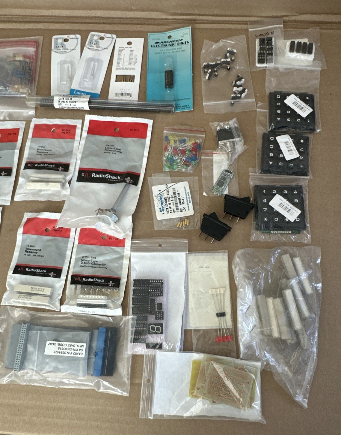 Assorted Electronic Parts/Huge Components Mixed Lot: Displays, Relays, Modules,